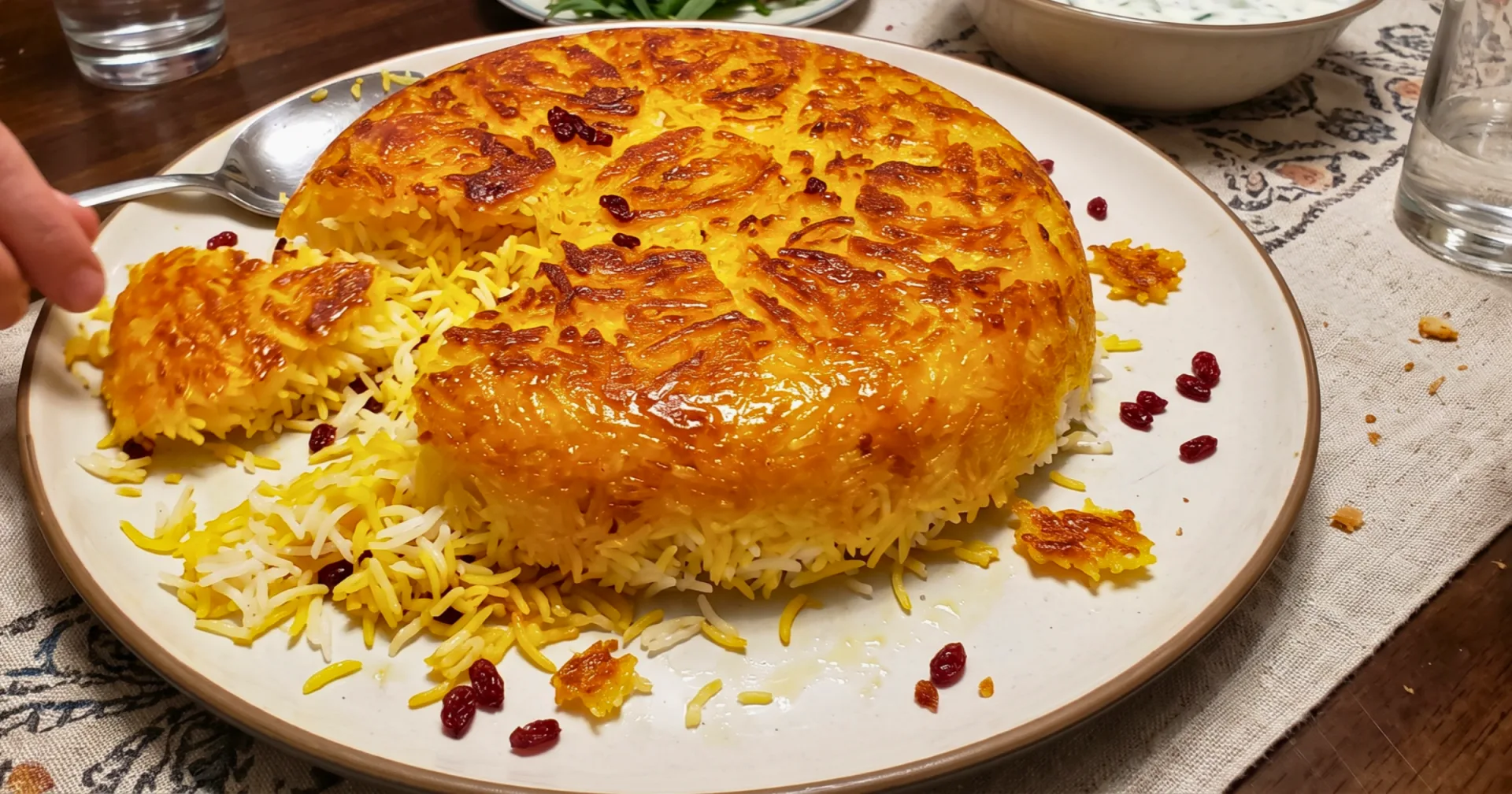 Persian-Style Saffron Rice (Tahdig) Recipe