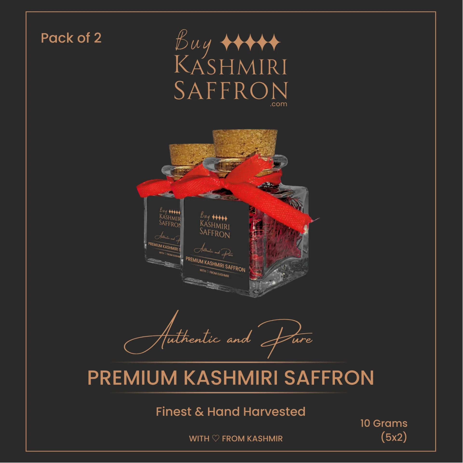 Premium Kashmiri Saffron Mogra 5gm (Pack of 2)