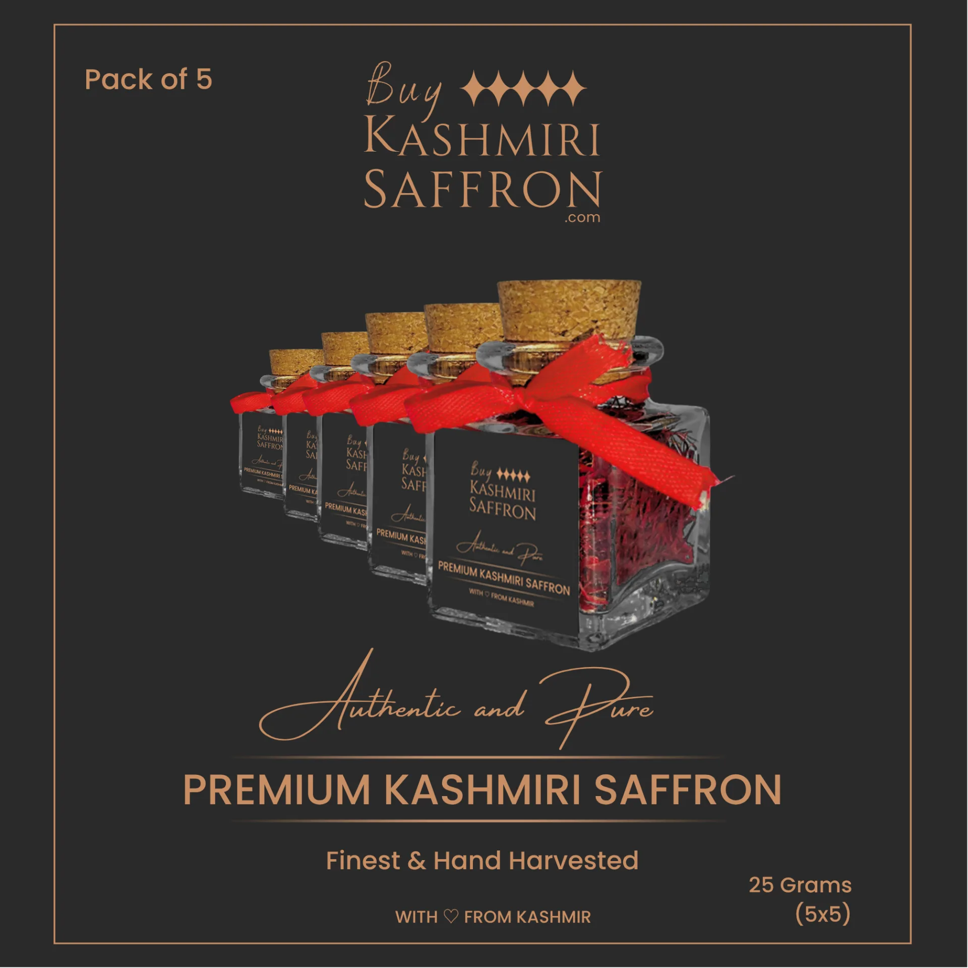 Premium Kashmiri Saffron Mogra 5gm (Pack of 5)