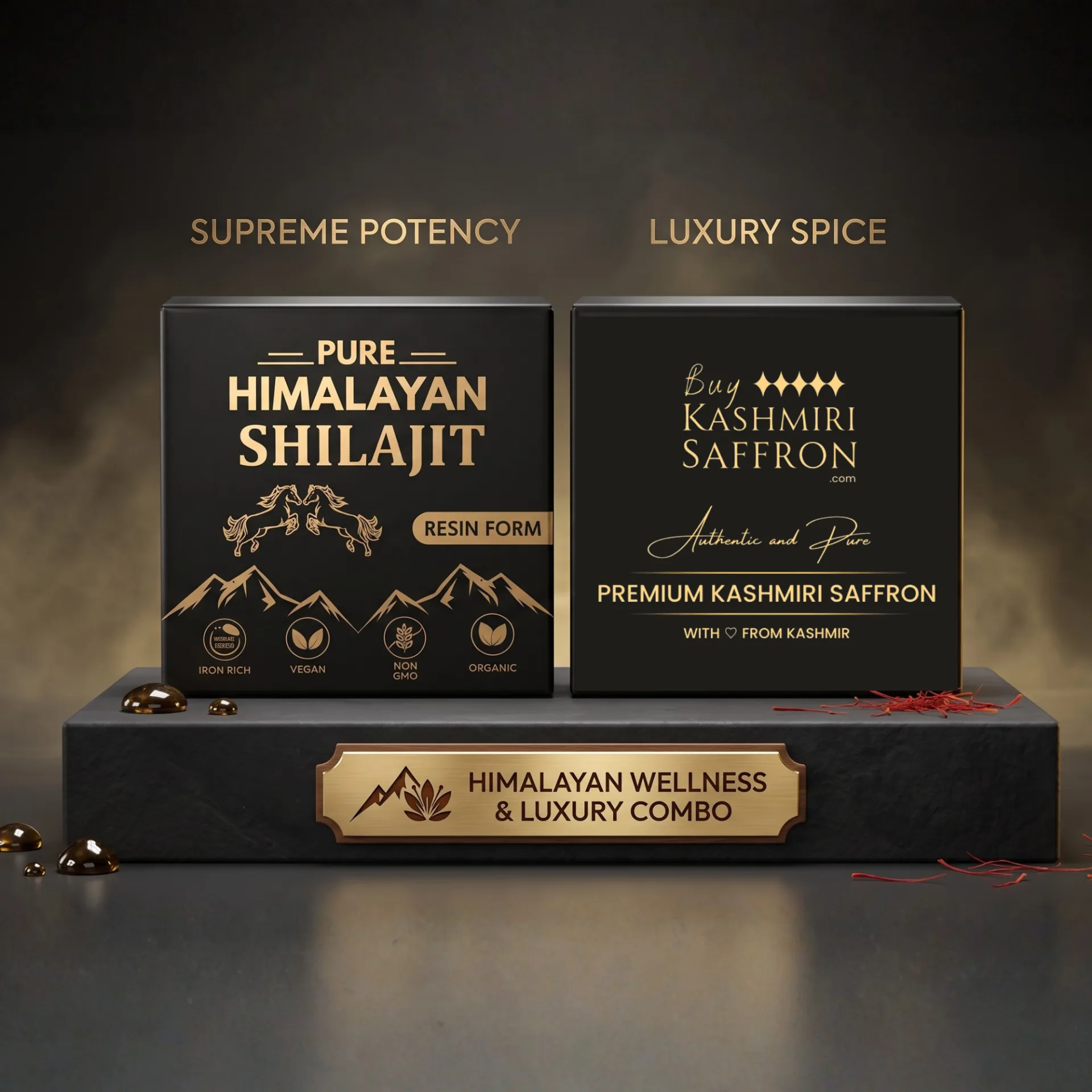 Saffron & Shilajit Gift Combo (5gm Saffron + 10gm Shilajit)