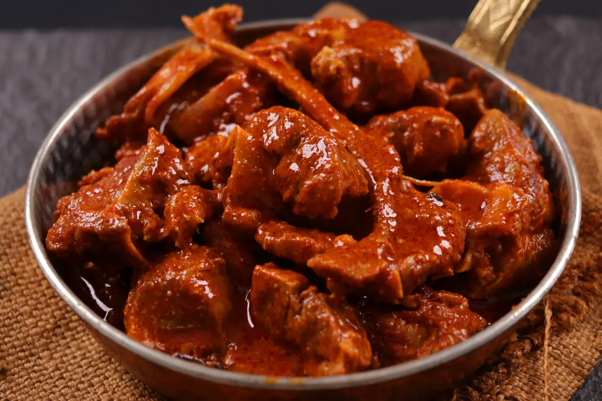 Traditional Kashmiri Rogan Josh with Premium Saffron: Slow-Cooked Lamb Curry
