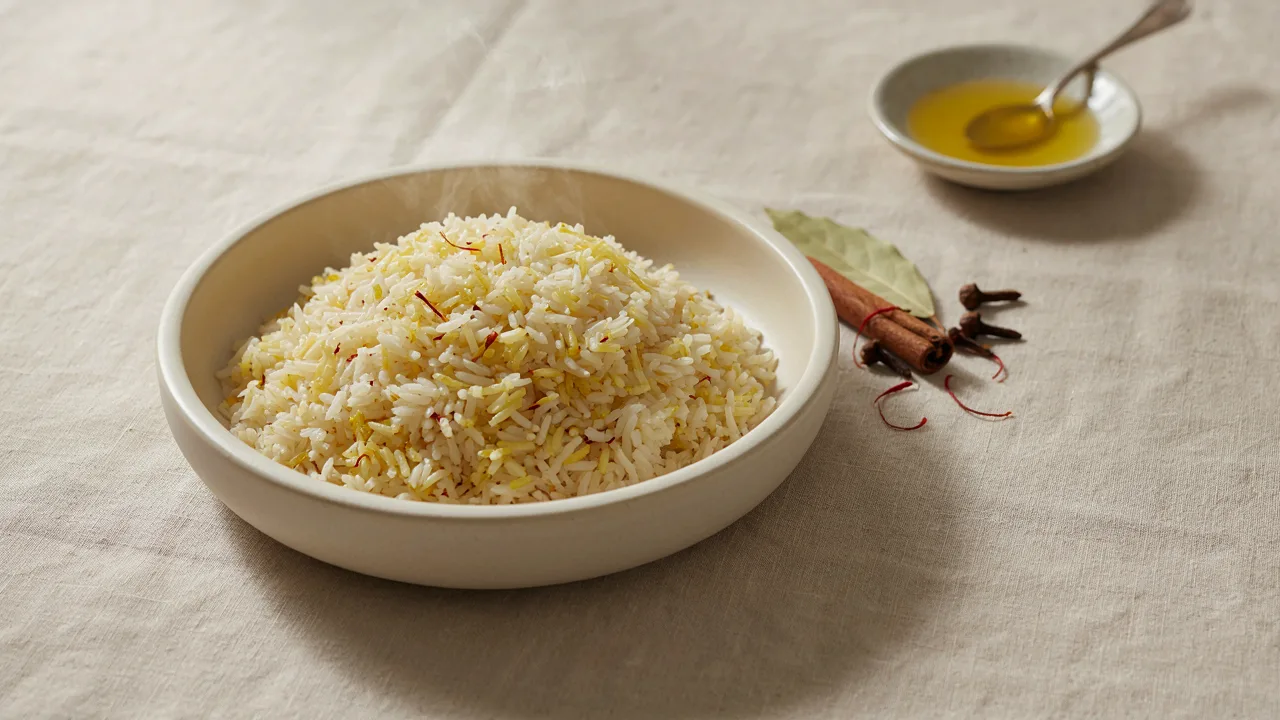 Simple Saffron Rice Recipe (Not Biryani)