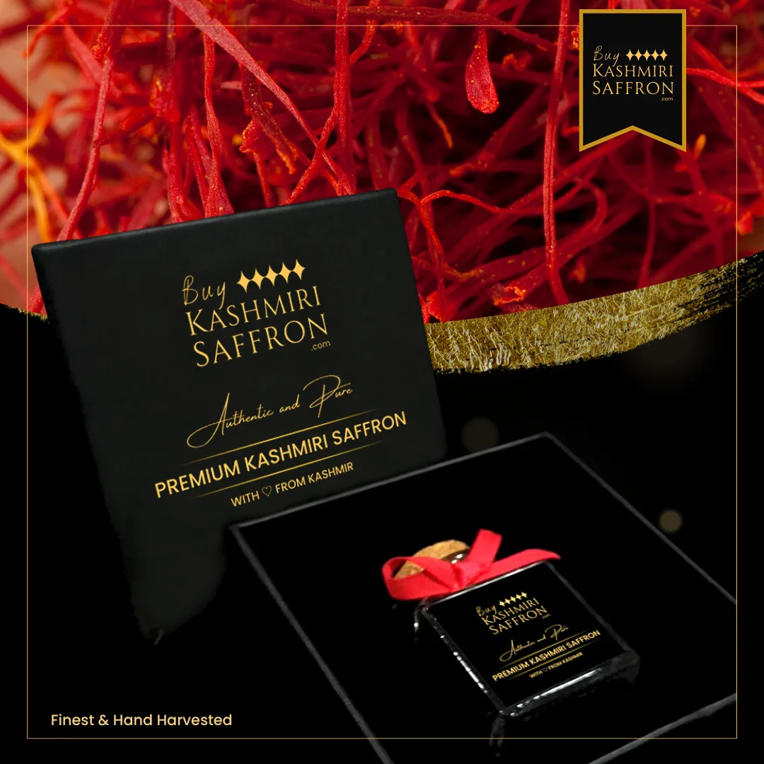 High-quality Kashmiri saffron Mogra threads in premium 1 gram packaging