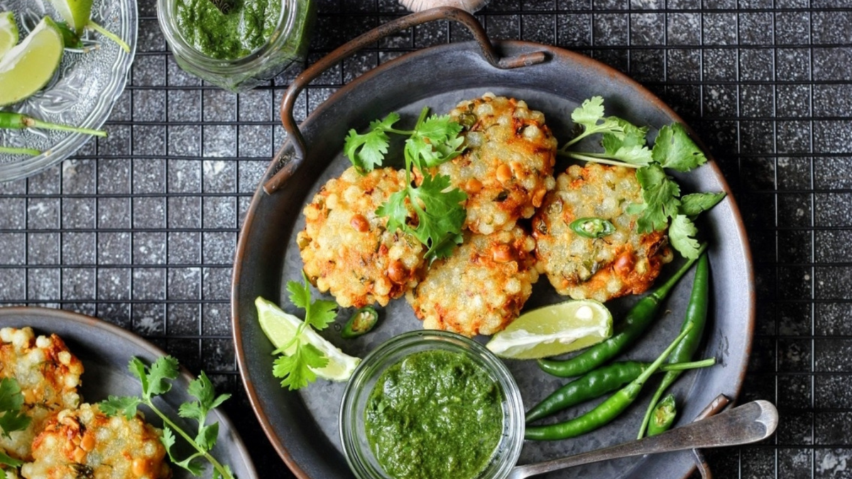 Saffron Sabudana Vada: Tapioca Fritters with Peanuts