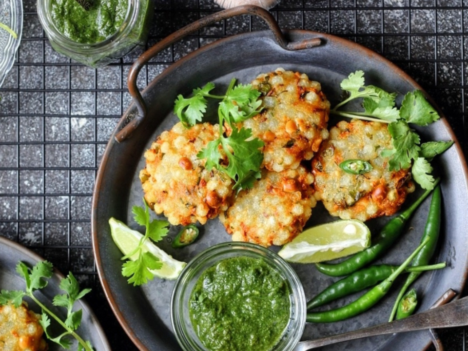 Saffron Sabudana Vada: Tapioca Fritters with Peanuts