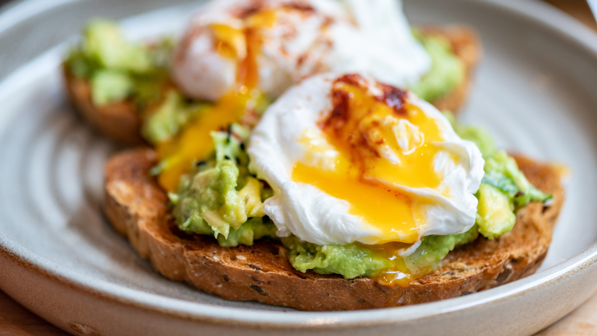 Saffron Avocado Toast with Poached Eggs & Chili Flakes