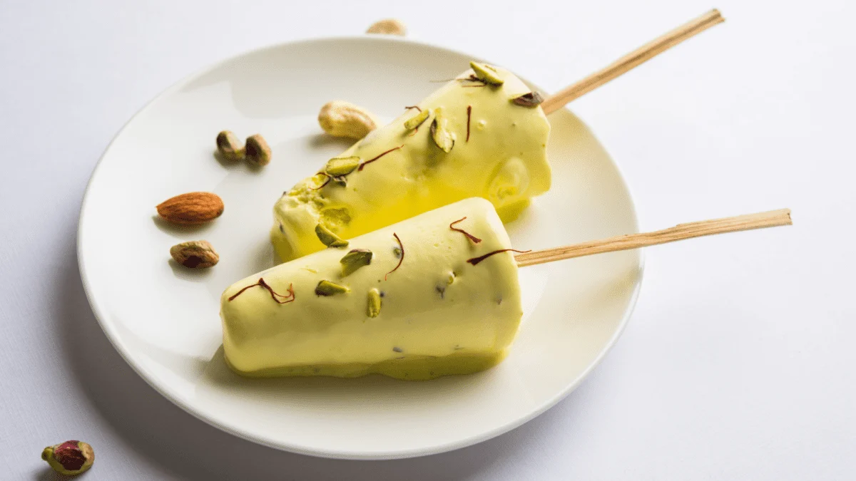 Traditional Kashmiri Saffron Kulfi also Known as Kesar Kulfi